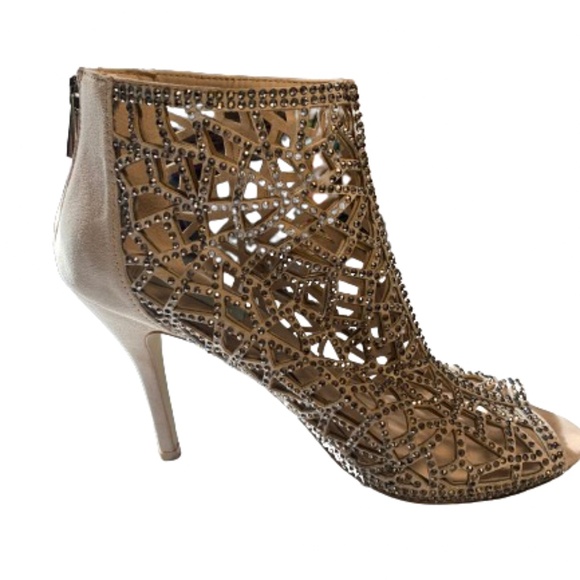 BETSY JOHNSON Diamond studded open toe high heels - Picture 2 of 5